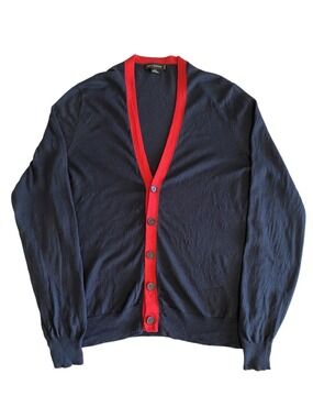 Holt Renfrew Navy Cotton/Cashmere Blend Cardigan Mens S